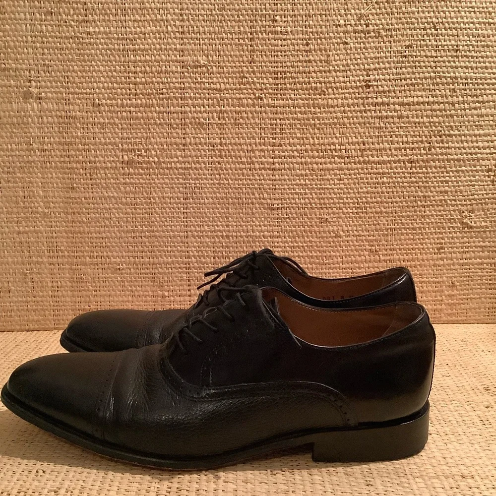 Classic Men's Black Leather Oxford Dress Shoes 8